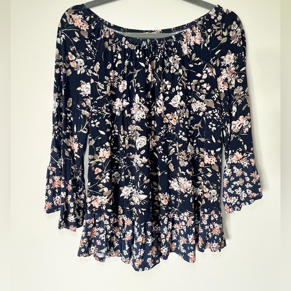 Como Vintage | Floral Top Off the Shoulder Top Size Large